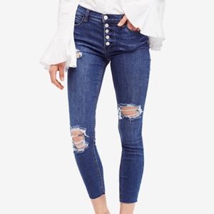 NWT Free People Reagan Raw Ripper Cropped Jeans 26